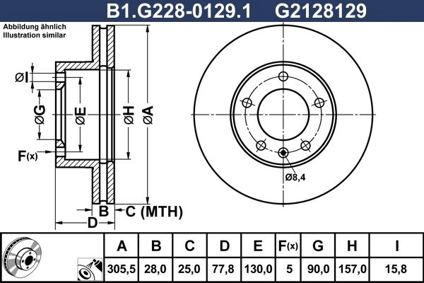Тормозной диск GALFER NF0 8JE B1.G228-0129.1 1440636192