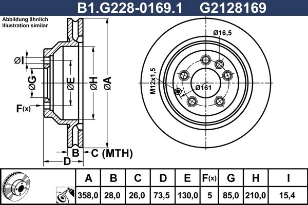 Тормозной диск GALFER HOH 0HY 1440636203 B1.G228-0169.1 изображение 0