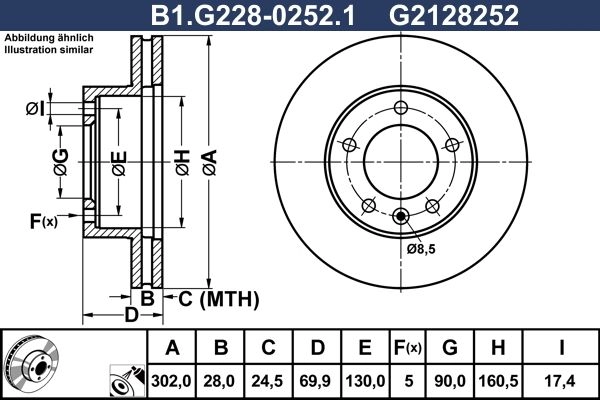 Тормозной диск GALFER I6SS V 1440636220 B1.G228-0252.1 изображение 0
