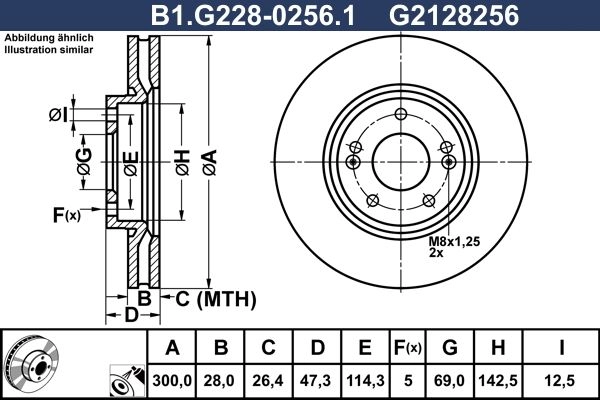 Тормозной диск GALFER 1440636222 BHS S1B B1.G228-0256.1 изображение 0
