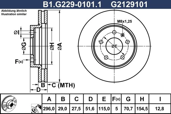 Тормозной диск GALFER B1.G229-0101.1 1440636228 H 2W9AOW изображение 0