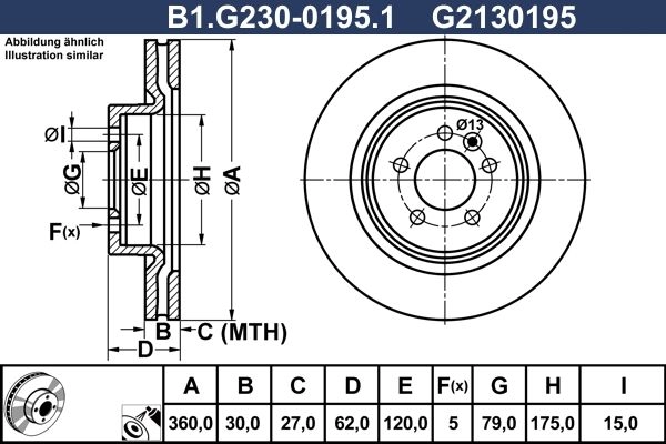 Тормозной диск GALFER B1.G230-0195.1 RDLGX H 1440636235 изображение 0