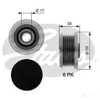 Обгонная муфта генератора GATES 8K T4A 1437403588 oap7282 изображение 0