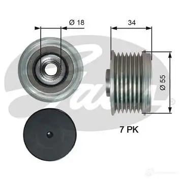 Обгонная муфта генератора GATES 21H UV 5414465120664 oap7213 411098 изображение 0