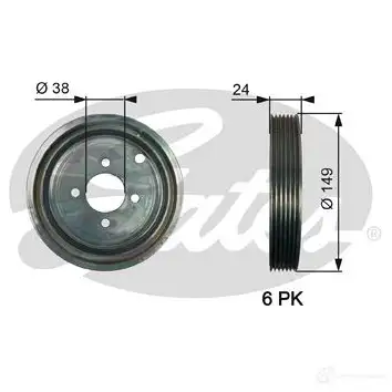 Шкив коленвала GATES 413520 6 SF1R tvd1099 5414465130823