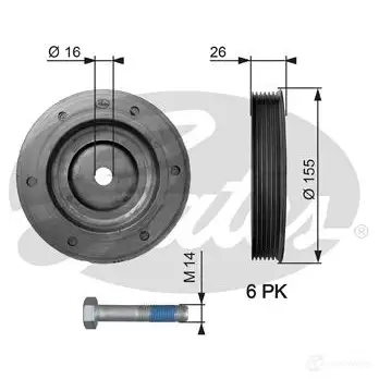 Шкив коленвала GATES 413434 TVD1020 tvd1020a SET 72
