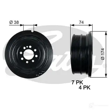 Шкив коленвала GATES tvd1092 K1J VG 413516 5414465117183