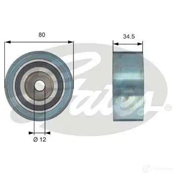 Обводной ролик ремня ГРМ GATES Z8061 7 t42193 ESTQX 412646 изображение 0