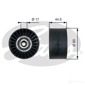 Обводной ролик приводного ремня GATES YUA 6PRH 411611 t36509 5414465201516 изображение 0