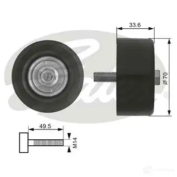 Обводной ролик приводного ремня GATES RV7 1DT 5414465719967 t36174 411419