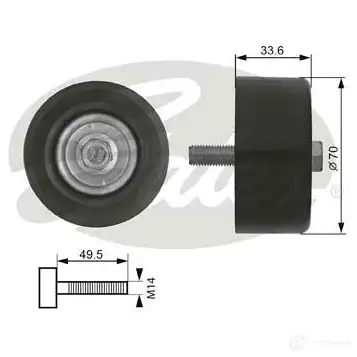 Обводной ролик приводного ремня GATES RV7 1DT 5414465719967 t36174 411419 изображение 0