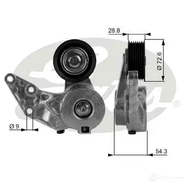 Натяжной ролик приводного ремня GATES 5414465342325 t38208 411793 0B8 AD изображение 0