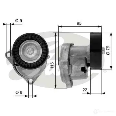 Натяжной ролик приводного ремня GATES 411917 MN N1V 5414465664243 t38448 изображение 0