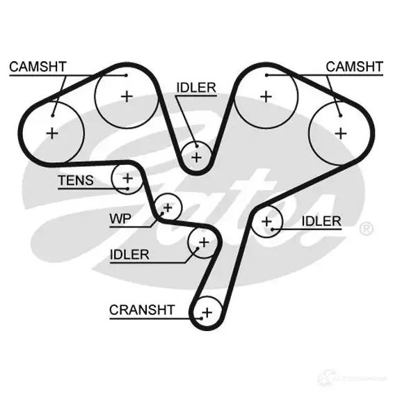 Комплект ремня ГРМ GATES T42184 408399 5602X S k015602xs изображение 0