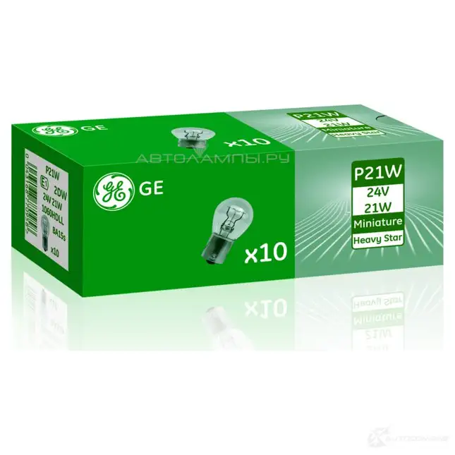 Лампа P21W HEAVY STAR 21 Вт 24 В GE 1439693457 1060HDL SP VK9 изображение 0