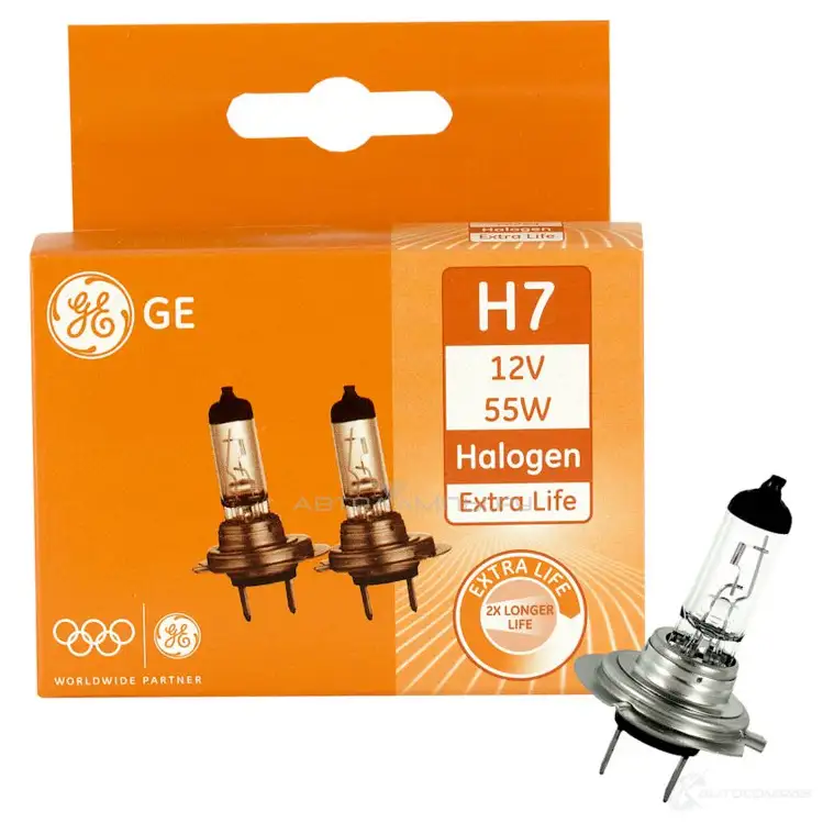 Лампа галогеновая H7 EXTRA LIFE 55 Вт 12 В GE WD 52P 1439693532 58520DPU - Изображение 1