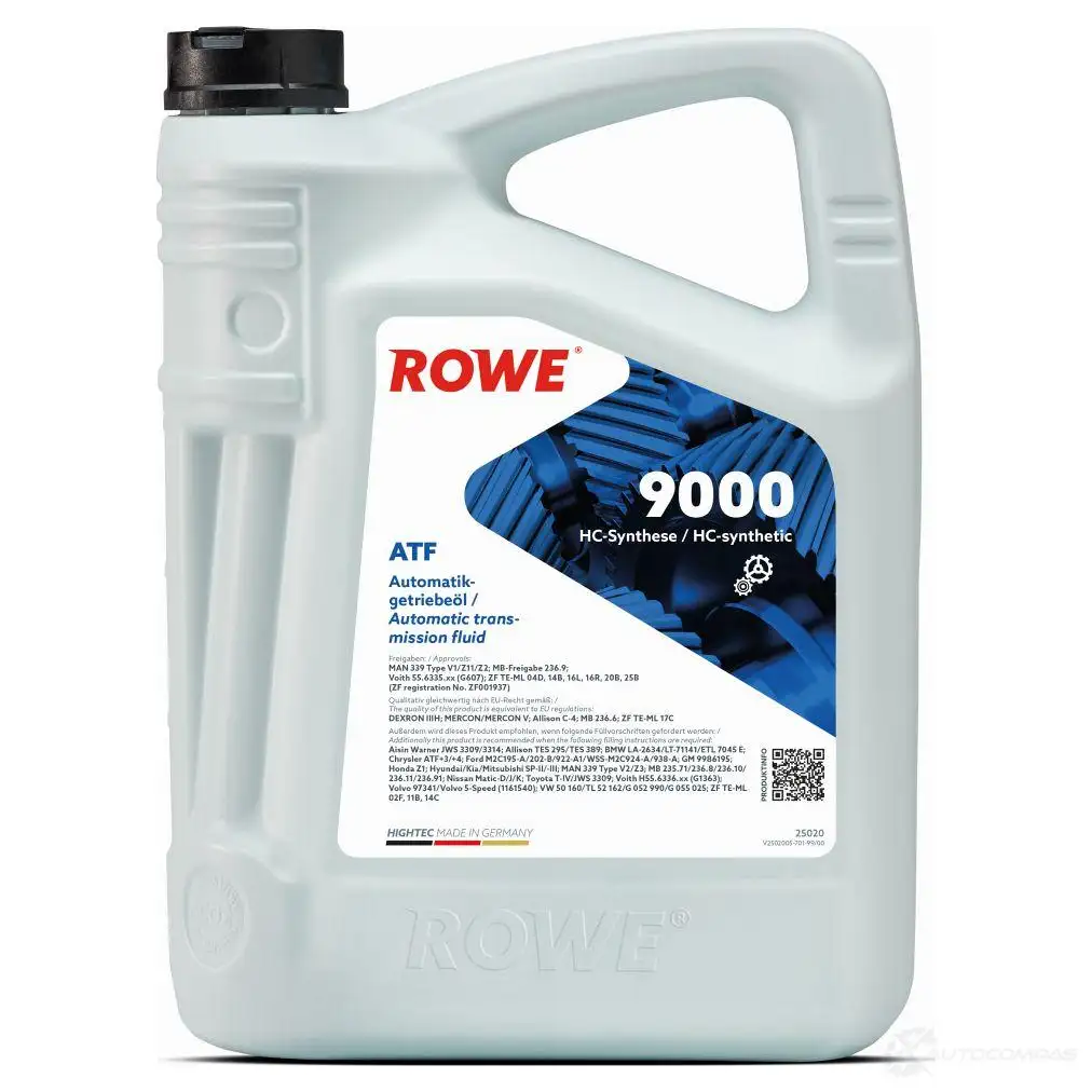 Трансмиссионное масло в акпп синтетическое 25020005099 ROWE ATF Dexron 3 H, 5 л ROWE 6VI0 GVX 1436795983 25020005099