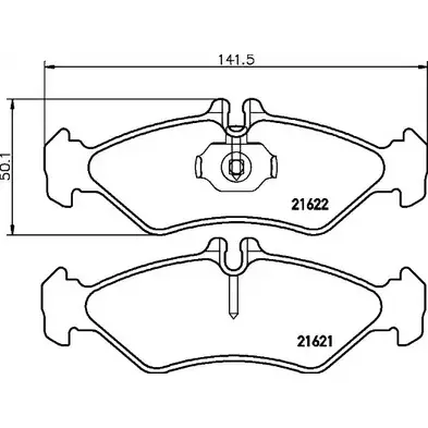 Тормозные колодки, дисковые, комплект HELLA 216 21 8DB 355 008-341 28853 21622 изображение 0