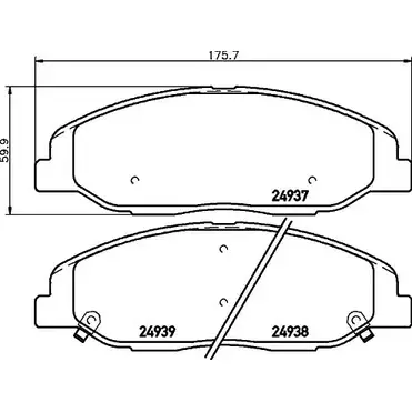 Тормозные колодки, дисковые, комплект HELLA 24938 29491 2 4937 8DB 355 015-151 изображение 0
