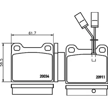 Тормозные колодки, дисковые, комплект HELLA 8DB 355 017-531 20 034 29727 20911 изображение 0