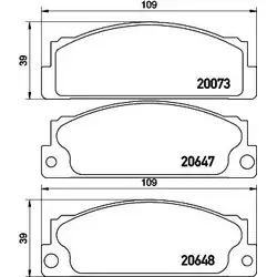 Тормозные колодки, дисковые, комплект HELLA 29859 8DB 355 018-911 200 73 20647 изображение 0