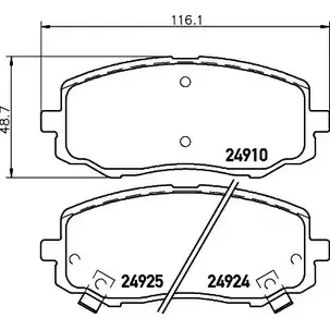 Тормозные колодки дисковые, комплект HELLA 8DB 355 028-771 30440 RVNWSA T190 7A
