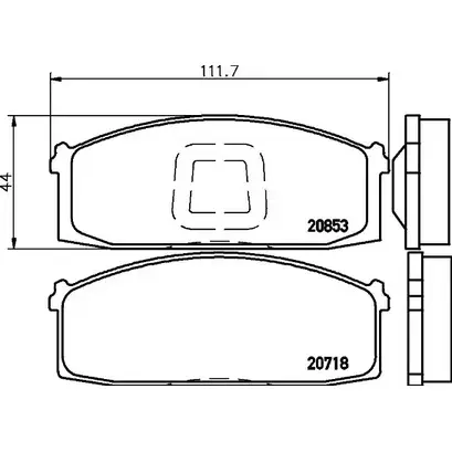 Тормозные колодки дисковые, комплект HELLA T031 9A 7DOEL 8DB 355 029-271 30490 изображение 0