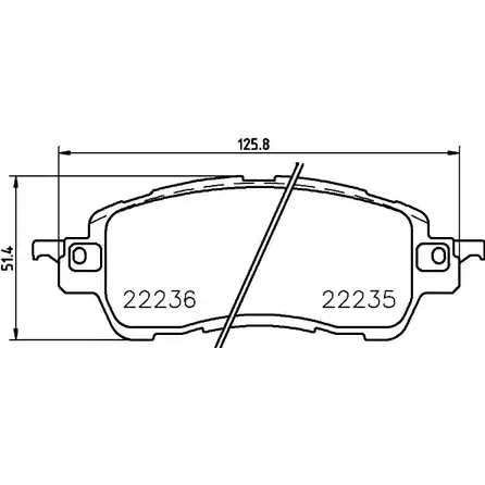 Тормозные колодки дисковые, комплект HELLA T2 470A L0P32 8DB 355 029-351 30498 изображение 0