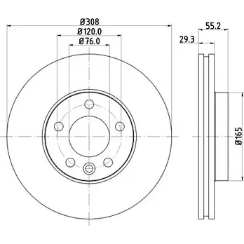 Тормозной диск HELLA 8DD 355 109-651 7T4AI 31532 5421 2 изображение 0
