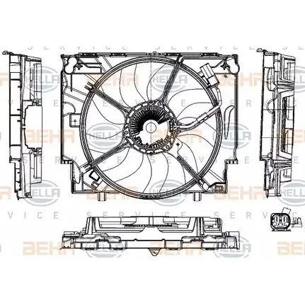 Вентилятор радиатора двигателя HELLA 8EW 351 040-711 AZ0IY _BEHR HELLA SERVICE_ 38260 изображение 0
