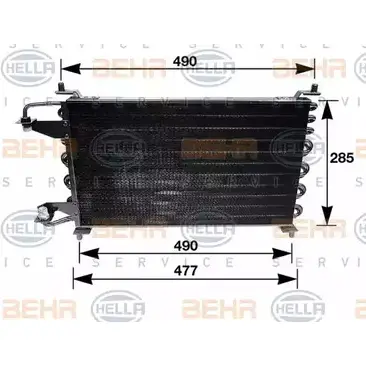 Радиатор кондиционера HELLA 38650 _BEHR HELLA SERVICE_ XPV03 8FC 351 035-221