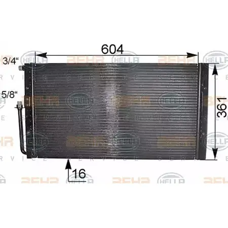 Радиатор кондиционера HELLA 38842 _BEHR HELLA SERVICE_ VXF5O9 8FC 351 038-171