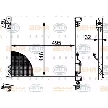 Радиатор кондиционера HELLA _BEHR HELLA SERVICE_ 39075 N18OJA 8FC 351 301-501