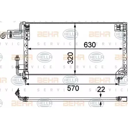 Радиатор кондиционера HELLA 8FC 351 303-721 39258 VC335DJ _BEHR HELLA SERVICE_