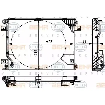 Радиатор кондиционера HELLA XFLTSS5 _BEHR HELLA SERVICE_ 39474 8FC 351 317-051