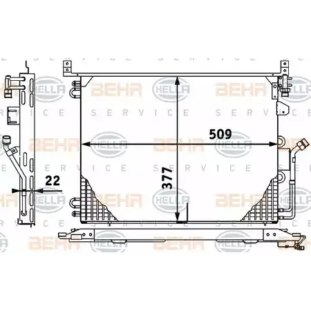 Радиатор кондиционера HELLA 8FC 351 317-291 _BEHR HELLA SERVICE_ 427JD20 39487