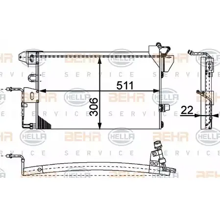 Радиатор кондиционера HELLA 14O8NC 39489 _BEHR HELLA SERVICE_ 8FC 351 317-311
