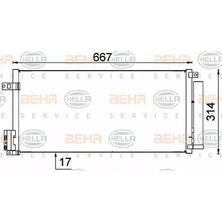 Радиатор кондиционера HELLA 39583 3B55AX9 8FC 351 319-161 _BEHR HELLA SERVICE_