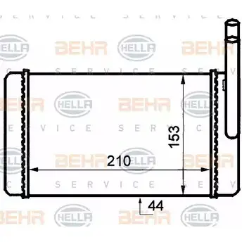 Радиатор печки, теплообменник HELLA 39797 72CSZC 8FH 351 024-201 _BEHR HELLA SERVICE_