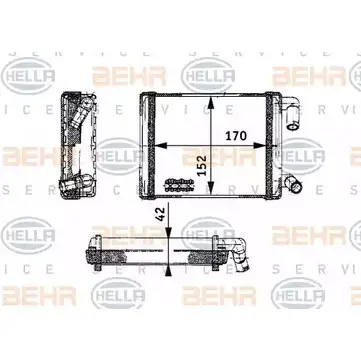 Радиатор печки, теплообменник HELLA 8FH 351 312-721 _BEHR HELLA SERVICE_ 39961 EN6QKL7