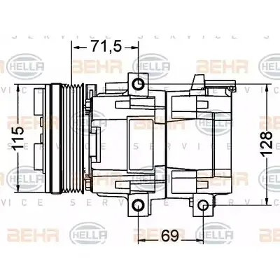 Компрессор кондиционера HELLA 057RFIW _BEHR HELLA SERVICE_ 8FK 351 334-011 41255 изображение 0