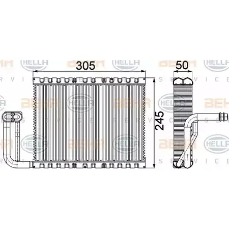 Испаритель кондиционера HELLA 3Q82J 8FV 351 331-141 41954 _BEHR HELLA SERVICE_ изображение 0