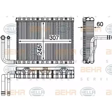 Испаритель кондиционера HELLA 8FV 351 331-151 41955 _BEHR HELLA SERVICE_ YYBX19K