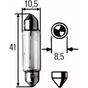 Лампа софитная C5W SV8.5 5 Вт 24 В HELLA 4082300592504 42855 F 0KGC 8GM002091321