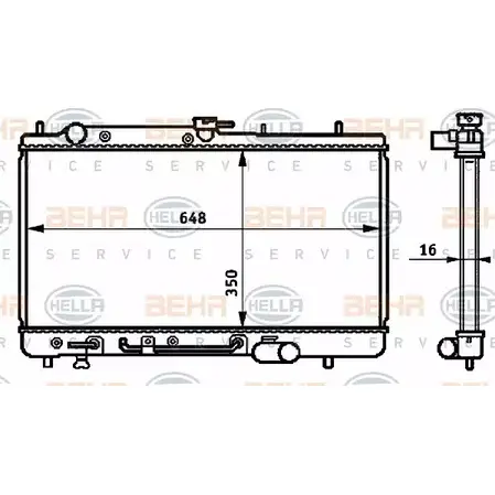 Радиатор охлаждения двигателя HELLA E1TVV _BEHR HELLA SERVICE_ 8MK 376 708-061 45058