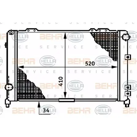 Радиатор охлаждения двигателя HELLA WBUR4P 45092 8MK 376 708-411 _BEHR HELLA SERVICE_