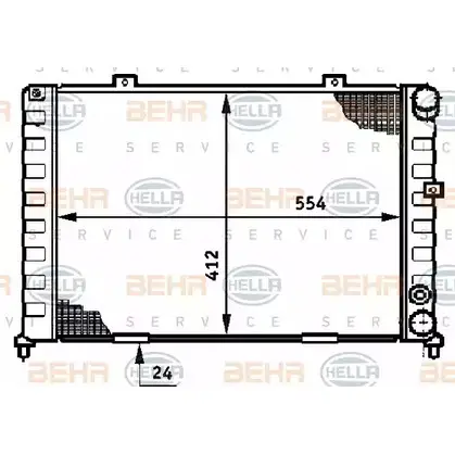 Радиатор охлаждения двигателя HELLA _BEHR HELLA SERVICE_ RMYI1 8MK 376 708-431 45093