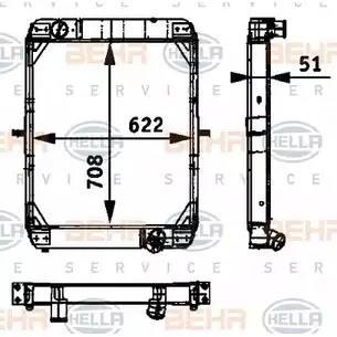Радиатор охлаждения двигателя HELLA 8MK 376 709-441 45148 _BEHR HELLA SERVICE_ TDJHO9