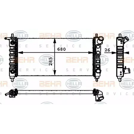 Радиатор охлаждения двигателя HELLA LFB8IR _BEHR HELLA SERVICE_ 8MK 376 712-711 45388