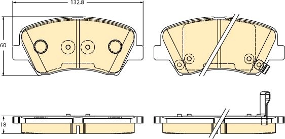 Тормозные колодки дисковые, комплект GIRLING 2 5116 S82SE 2293024 6135526